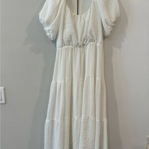 ASTR Cream Puff Sleeve Tiered Sundress